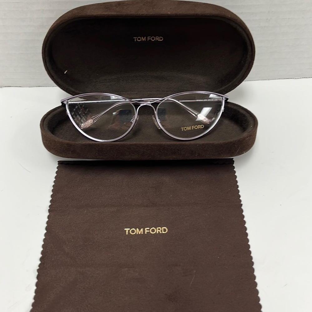 Tom Ford Women's Eyeglasses FT5214V /078 Purple 55mm New / Authentic